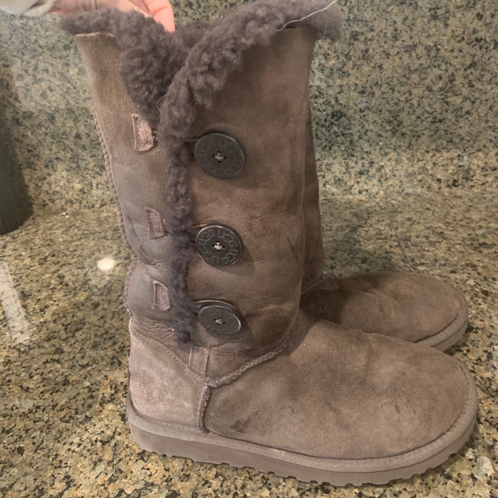 UGG Bailey Button Dark Brown Boots
